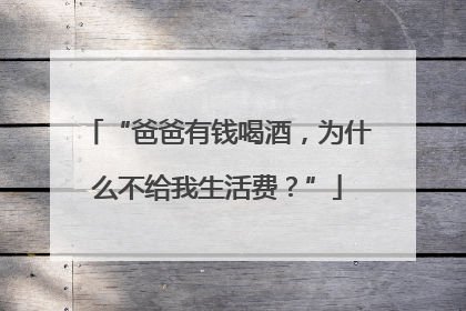 “爸爸有钱喝酒，为什么不给我生活费？”