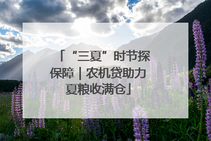“三夏”时节探保障｜农机贷助力夏粮收满仓