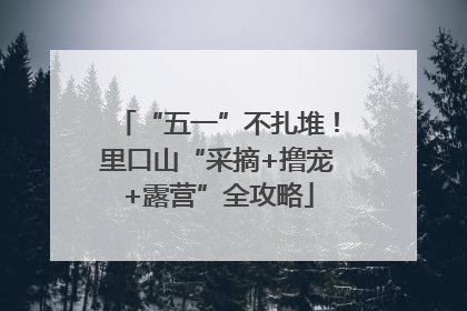 “五一”不扎堆！里口山“采摘+撸宠+露营”全攻略