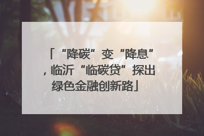 “降碳”变“降息”，临沂“临碳贷”探出绿色金融创新路