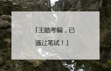 王皓考编，已通过笔试！