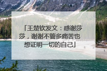 王楚钦发文：感谢莎莎，谢谢不管多痛苦也想证明一切的自己