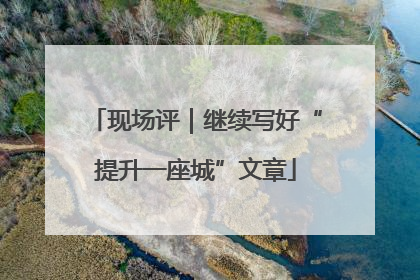 现场评｜继续写好“提升一座城”文章