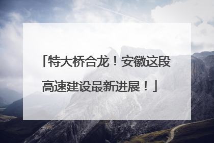 特大桥合龙！安徽这段高速建设最新进展！
