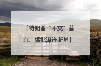 特朗普“不爽”普京、猛批泽连斯基