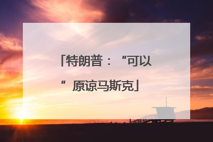 特朗普：“可以”原谅马斯克