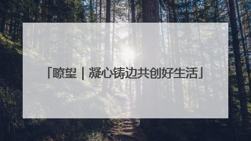 瞭望｜凝心铸边共创好生活