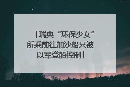 瑞典“环保少女”所乘前往加沙船只被以军登船控制