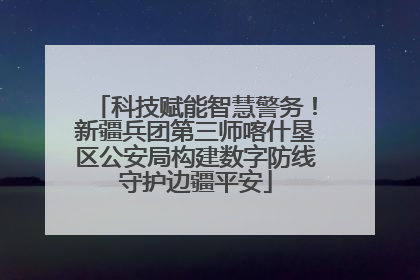 科技赋能智慧警务！新疆兵团第三师喀什垦区公安局构建数字防线守护边疆平安