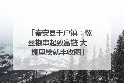 秦安县千户镇：螺丝椒串起致富链 大棚里绘就丰收图