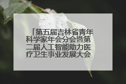 第五届吉林省青年科学家年会分会暨第二届人工智能助力医疗卫生事业发展大会在长春召开