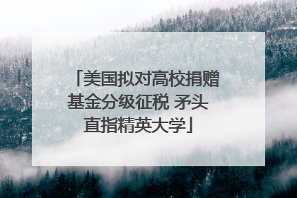 美国拟对高校捐赠基金分级征税 矛头直指精英大学