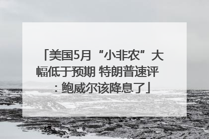 美国5月“小非农”大幅低于预期 特朗普速评：鲍威尔该降息了