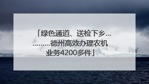 绿色通道、送检下乡…………德州高效办理农机业务4200多件