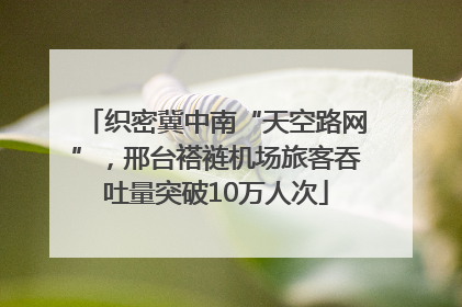 织密冀中南“天空路网”，邢台褡裢机场旅客吞吐量突破10万人次