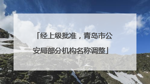经上级批准，青岛市公安局部分机构名称调整