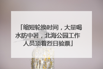 缩短轮换时间，大量喝水防中暑，北海公园工作人员顶着烈日验票