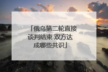 俄乌第二轮直接谈判结束 双方达成哪些共识