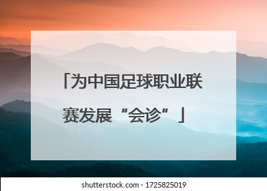 为中国足球职业联赛发展“会诊”