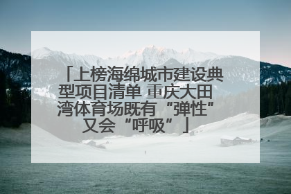 上榜海绵城市建设典型项目清单 重庆大田湾体育场既有“弹性”又会“呼吸”