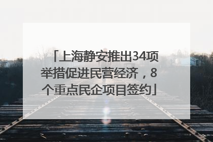 上海静安推出34项举措促进民营经济，8个重点民企项目签约