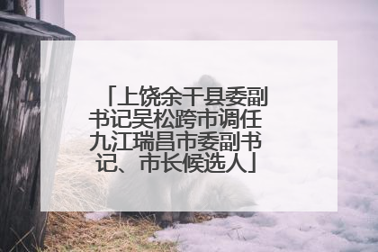 上饶余干县委副书记吴松跨市调任九江瑞昌市委副书记、市长候选人