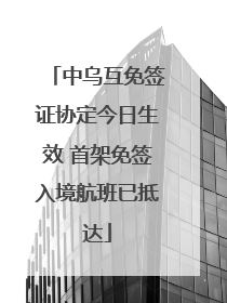 中乌互免签证协定今日生效 首架免签入境航班已抵达