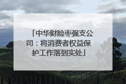 中华财险枣强支公司：将消费者权益保护工作落到实处