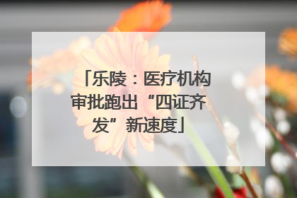 乐陵：医疗机构审批跑出“四证齐发”新速度