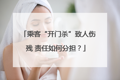 乘客“开门杀”致人伤残 责任如何分担？
