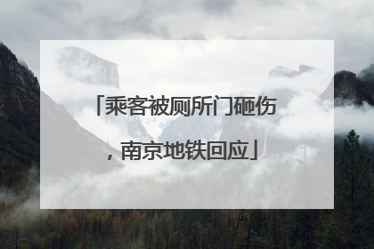 乘客被厕所门砸伤，南京地铁回应