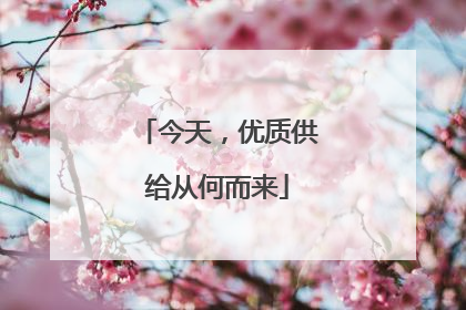 今天，优质供给从何而来