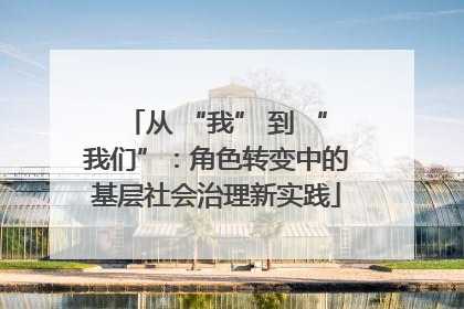 从 “我” 到 “我们”：角色转变中的基层社会治理新实践