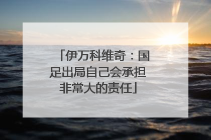 伊万科维奇：国足出局自己会承担非常大的责任