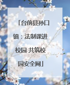 台前县孙口镇：法制课进校园 共筑校园安全网