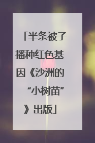 半条被子播种红色基因《沙洲的“小树苗”》出版