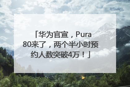 华为官宣，Pura 80来了，两个半小时预约人数突破4万！