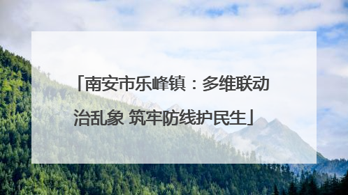 南安市乐峰镇：多维联动治乱象 筑牢防线护民生