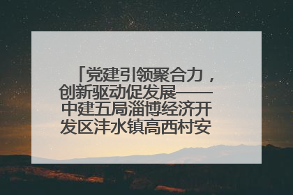 党建引领聚合力，创新驱动促发展——中建五局淄博经济开发区沣水镇高西村安置项目建设纪实