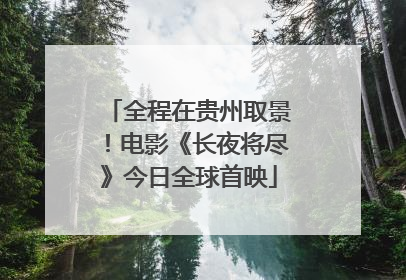 全程在贵州取景！电影《长夜将尽》今日全球首映