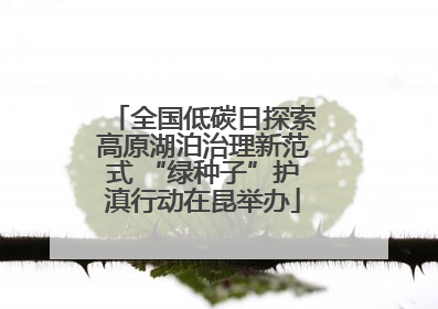 全国低碳日探索高原湖泊治理新范式 “绿种子”护滇行动在昆举办
