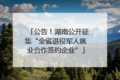 公告！湖南公开征集“全省退役军人就业合作签约企业”