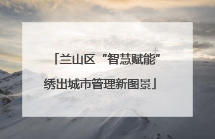 兰山区“智慧赋能”绣出城市管理新图景
