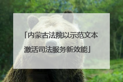 内蒙古法院以示范文本激活司法服务新效能