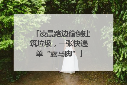 凌晨路边偷倒建筑垃圾，一张快递单“露马脚”