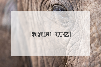 利润超1.3万亿