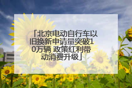 北京电动自行车以旧换新申请量突破10万辆 政策红利带动消费升级