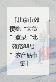 北京市郊樱桃“尖货”登录“北苑路88号”农产品市集