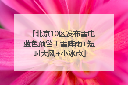 北京10区发布雷电蓝色预警！雷阵雨+短时大风+小冰雹