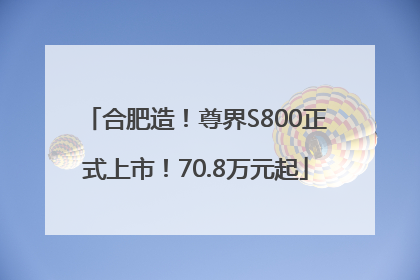 合肥造！尊界S800正式上市！70.8万元起
